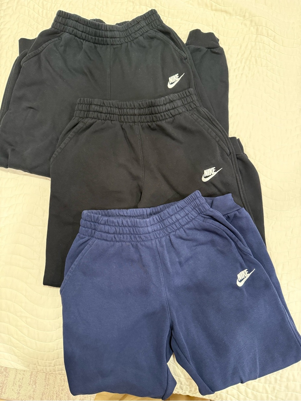 Nike Boys 2 Black & Navy Joggers